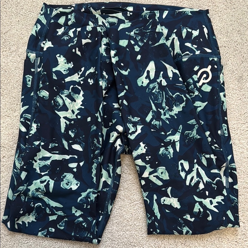 Peloton Women’s Workout Pants - Blue Green and White - Size L